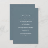 Moderne und einfache Blue Gray-Hochzeitsgäste Deta Begleitkarte (Vorne/Hinten)