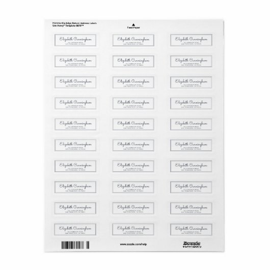 Moderne und einfache Curry Script-Rücksendeadresse (Vorne)