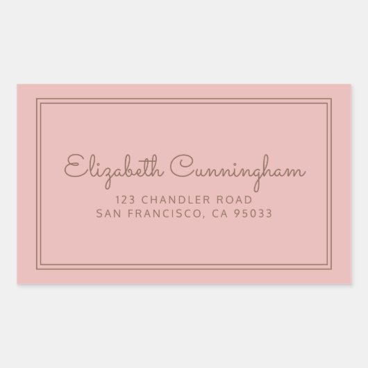 Moderne und einfache Curry Script-Rücksendeadresse Rechteckiger Aufkleber (Vorderseite)