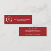 Moderne und einfache Ersatzlehrer-Visitenkarte Mini Visitenkarte (Vorne/Hinten)