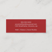 Moderne und einfache Ersatzlehrer-Visitenkarte Mini Visitenkarte (Rückseite)