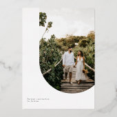 Moderne und einfache Folien-Save the Date-Karte Folieneinladung (Rückseite)