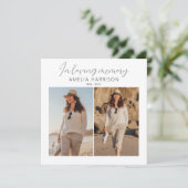 Moderne und einfache Foto Collage Beerdigung Dankeskarte (Stehend Vorderseite)