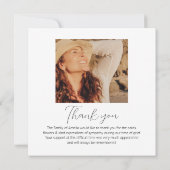 Moderne und einfache Foto Collage Beerdigung Dankeskarte (Rückseite)