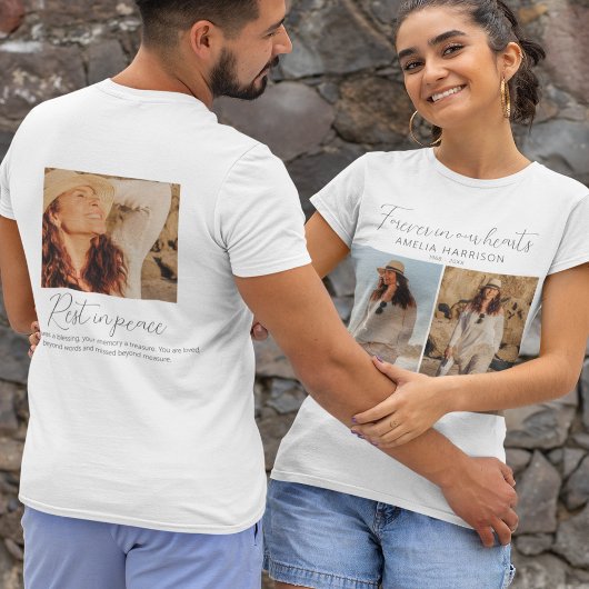 Moderne und einfache Foto Collage Beerdigung T-Shirt