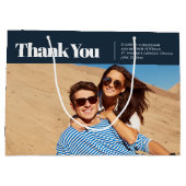 Moderne und einfache Foto Hochzeit Vielen Dank Große Geschenktüte (Rückseite)