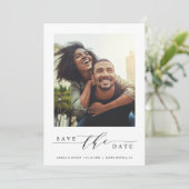 Moderne und einfache Foto Save the Date Flachkarte (Stehend Vorderseite)