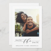 Moderne und einfache Foto Save the Date Flachkarte (Vorne/Hinten)
