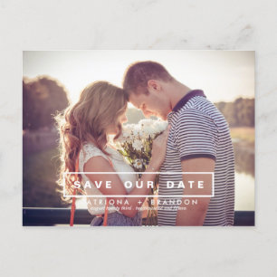 MODERNE UND EINFACHE FOTO-SAVE-THE-DATE-POSTKARTE ANKÜNDIGUNGSPOSTKARTE