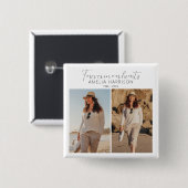 Moderne und einfache Fotocollage Funeral Button (Vorne & Hinten)