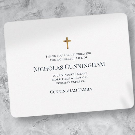 Moderne und einfache Gedenkstätte Vielen Dank Mitteilungskarte