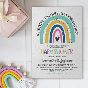 Moderne und einfache Hope Rainbow Baby Dusche Einladung
