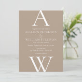 Moderne und einfache neutrale Hochzeitseinladung Einladung (Stehend Vorderseite)