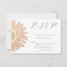 Moderne und einfache RSVP-Karte für Sonnenblumen