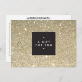 MODERNE UND EINFACHE SCHWARZKARTE GOLD GLITZER Ges (Vorne/Hinten)