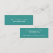 Moderne und einfache Teacher Business Card Mini Visitenkarte (Vorne/Hinten)