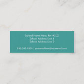Moderne und einfache Teacher Business Card Mini Visitenkarte (Rückseite)