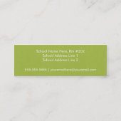 Moderne und einfache Teacher Business Card Mini Visitenkarte (Rückseite)