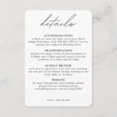Moderne und einfache vertikale Hochzeitsdetails Begleitkarte (Vorderseite)