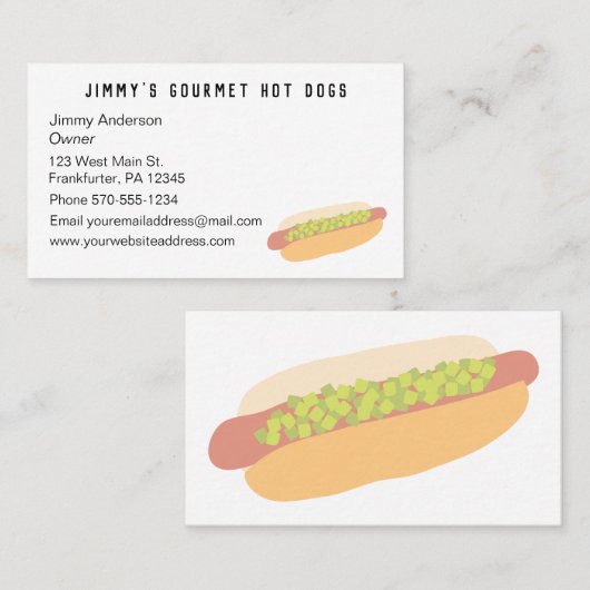 Moderne und einfache Würstchen-Gewohnheit Visitenkarte (Vorne/Hinten)