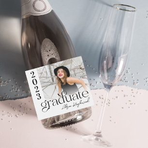 Moderne und elegante Abschlussfeier Schaumweinetikett