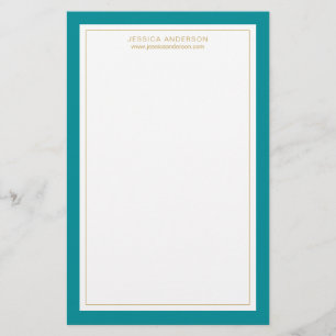 Moderne und elegante Aquamarine und weiße Persona Briefpapier