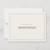 Moderne und elegante Beige Bridesmaid-Vorschlagska Save The Date (Vorderseite)