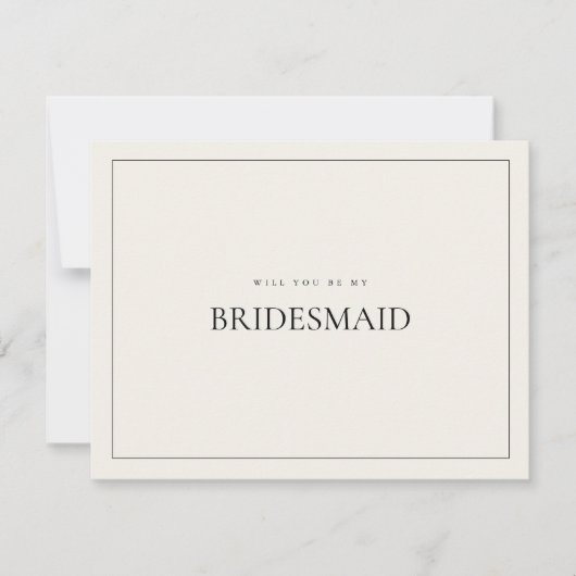 Moderne und elegante Beige Bridesmaid-Vorschlagska Save The Date (Vorderseite)