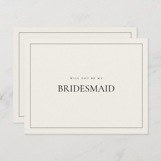 Moderne und elegante Beige Bridesmaid-Vorschlagska Save The Date (Vorne/Hinten)