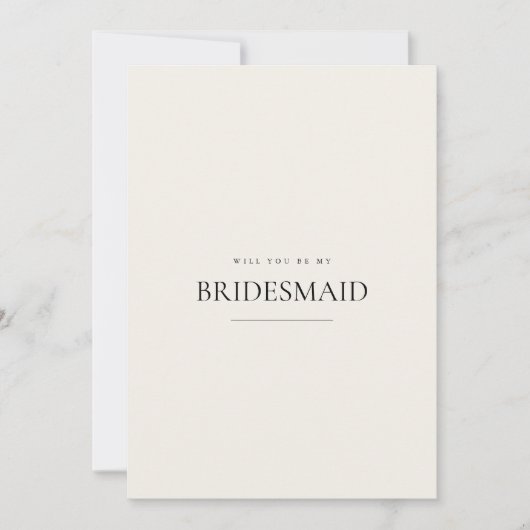 Moderne und elegante Beige Bridesmaid-Vorschlagska Save The Date (Vorderseite)