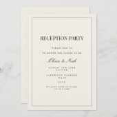 Moderne und elegante Beige Empfang Einladungskarte Einladung (Vorne/Hinten)