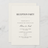 Moderne und elegante Beige Empfang Einladungskarte Einladung (Vorne/Hinten)