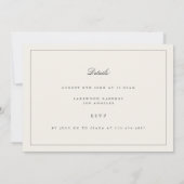 Moderne und elegante Beige Probe Dinner Card Dankeskarte (Rückseite)