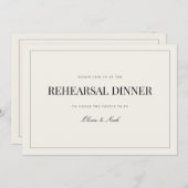 Moderne und elegante Beige Probe Dinner Card Dankeskarte (Vorne/Hinten)