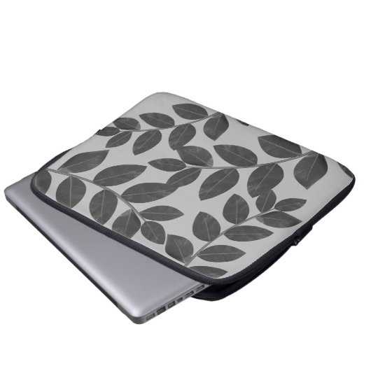 Moderne und elegante Blätter Laptopschutzhülle (Vorne Knopf)