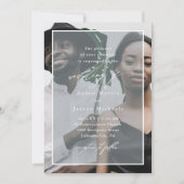 Moderne und elegante Blue Foto Wedding Einladung (Vorderseite)