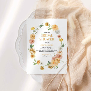 Moderne und elegante Brautdusche mit Blumenmuster  Einladung