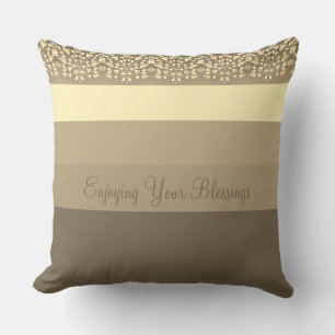 Moderne und elegante Creme und Taupe Gemustert Kissen