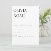 Moderne und elegante Einladung zur White Engagemen (Stehend Vorderseite)