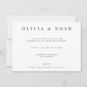 Moderne und elegante Einladung zur White Engagemen (Vorderseite)