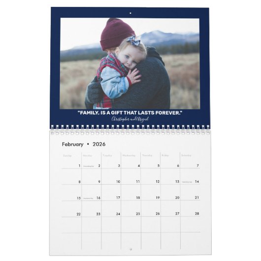 Moderne und elegante Familienangebote 12 Monate Fo Kalender (Feb 2026)