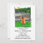 Moderne und elegante Foto Graduation Party Einladung (Rückseite)