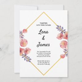 Moderne und elegante geometrische Blumen Einladung