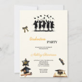 MODERNE UND ELEGANTE GOLD- UND SCHWARZSCHULATIONSP EINLADUNG (Vorderseite)