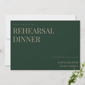 Moderne und elegante Green Probe Dinner Card Dankeskarte