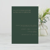 Moderne und elegante Green Wedding Invitation Card Einladung (Stehend Vorderseite)