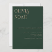 Moderne und elegante Green Wedding Invitation Card Einladung (Vorderseite)