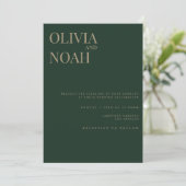 Moderne und elegante Green Wedding Invitation Card Einladung (Stehend Vorderseite)