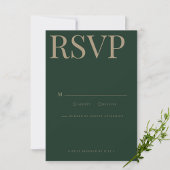 Moderne und elegante Green Wedding RSVP Card