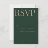 Moderne und elegante Green Wedding RSVP Card Karte (Vorderseite)